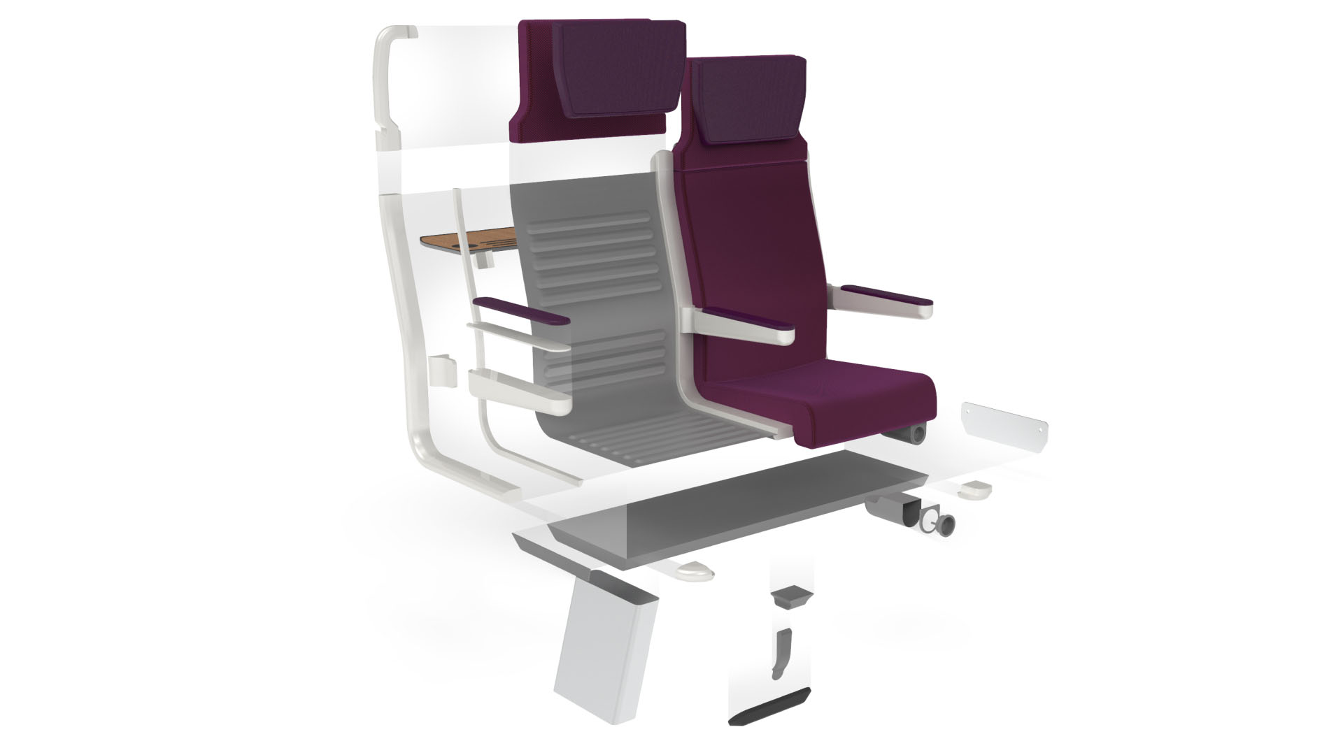 Modular train seats